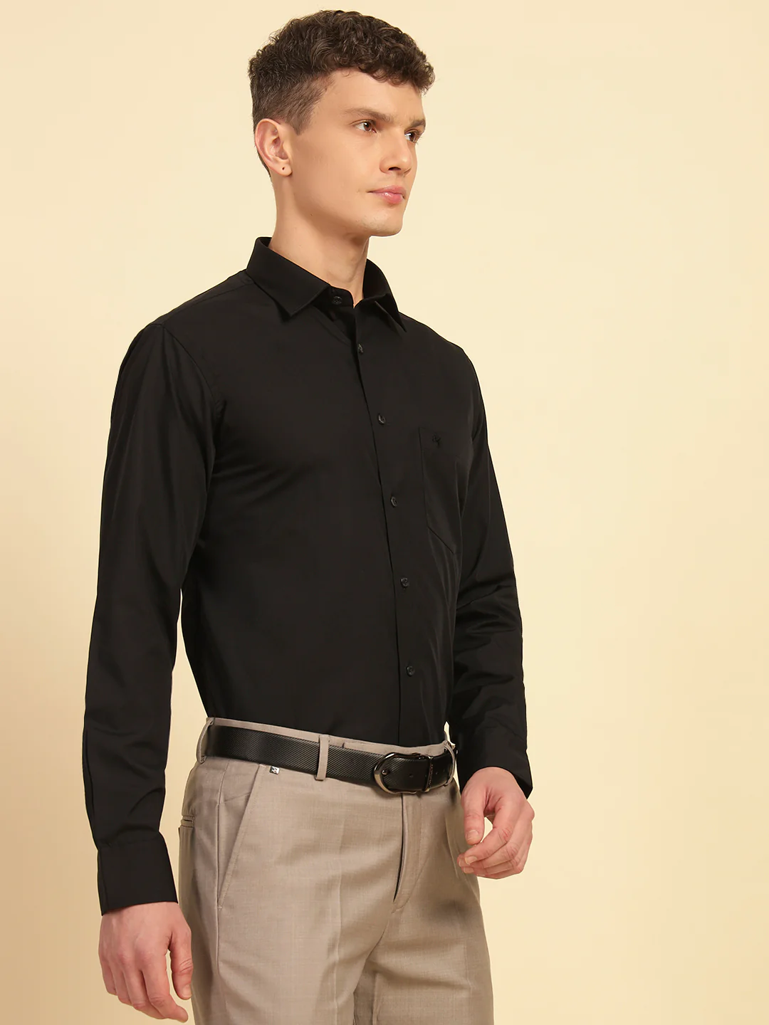 Formal Shirt for Men | Breathable & Soft with Color Fastness Slim Fit Cotton Blend Fabric Solid Pattern - Image 5