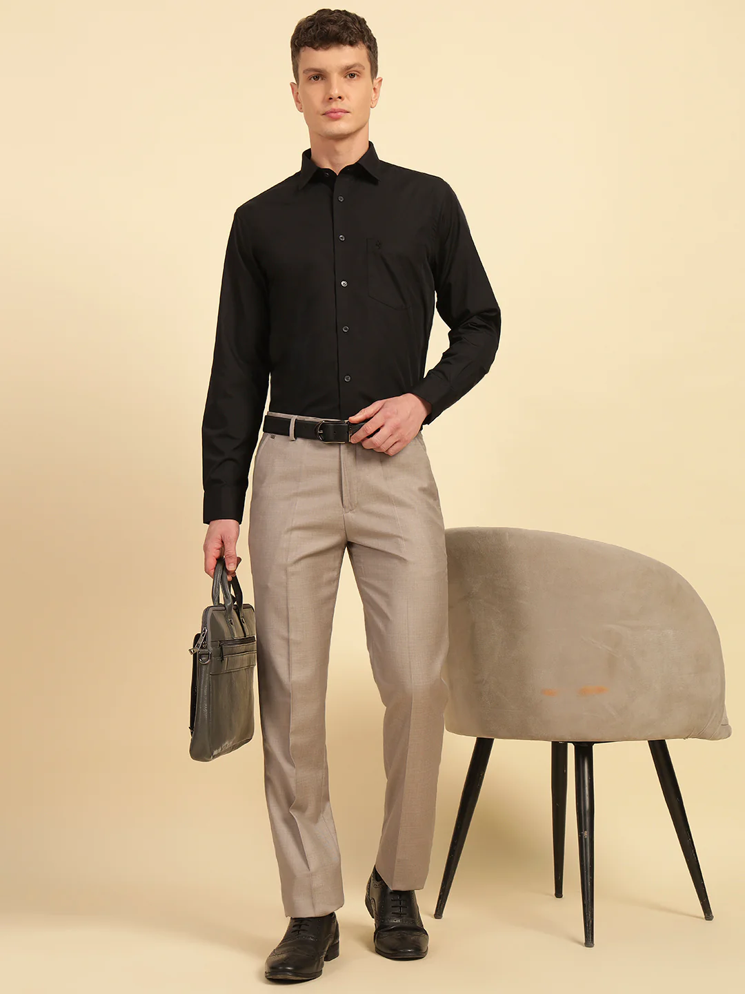 Formal Shirt for Men | Breathable & Soft with Color Fastness Slim Fit Cotton Blend Fabric Solid Pattern - Image 8