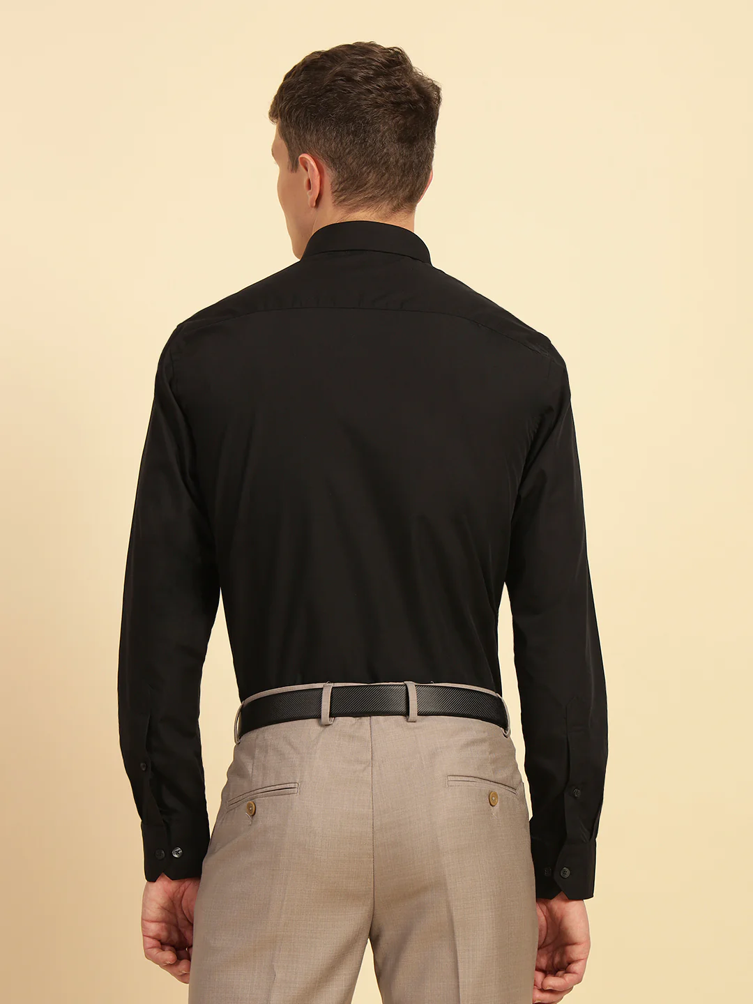 Formal Shirt for Men | Breathable & Soft with Color Fastness Slim Fit Cotton Blend Fabric Solid Pattern - Image 9