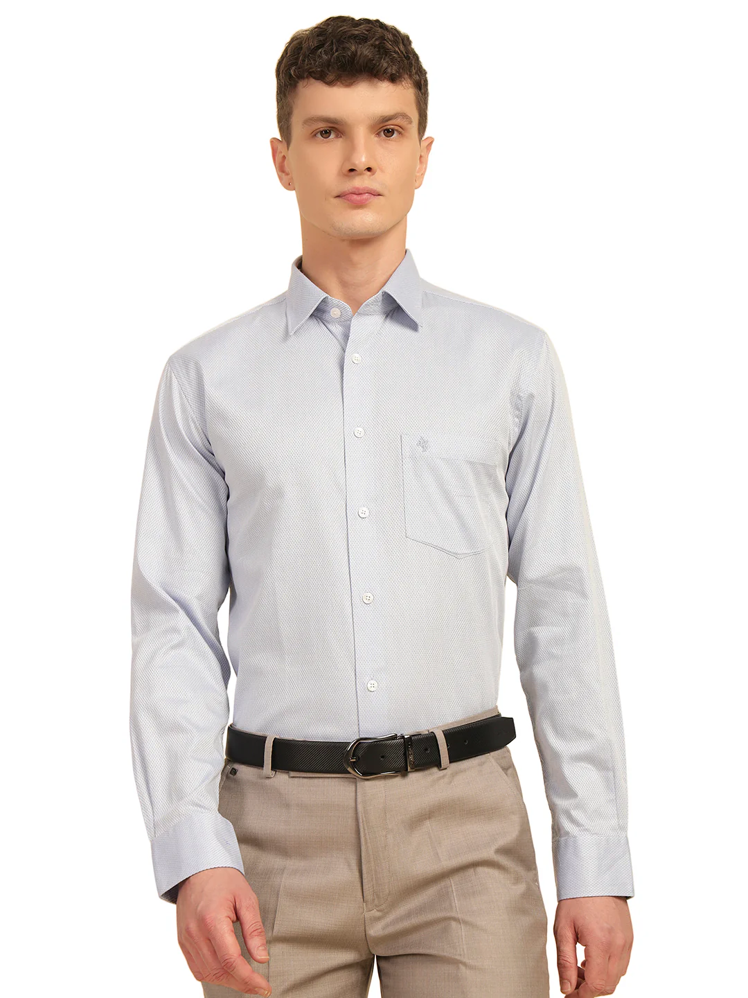 Formal Shirt for Men | Breathable & Soft with Color Fastness Slim Fit Giza Cotton Fabric Self Design Pattern - Image 2