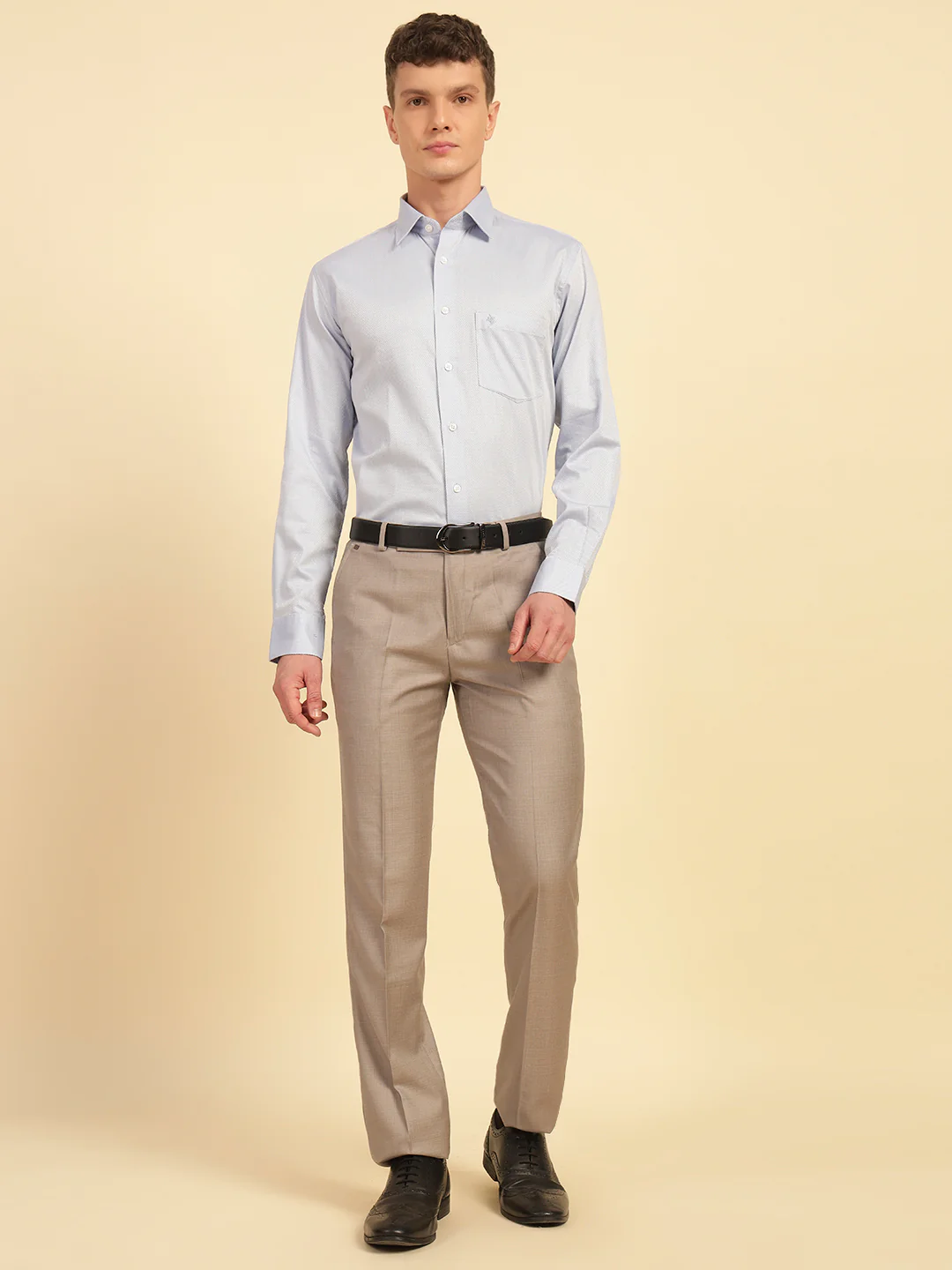 Formal Shirt for Men | Breathable & Soft with Color Fastness Slim Fit Giza Cotton Fabric Self Design Pattern - Image 6