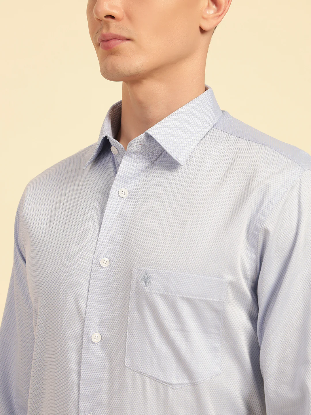 Formal Shirt for Men | Breathable & Soft with Color Fastness Slim Fit Giza Cotton Fabric Self Design Pattern - Image 7