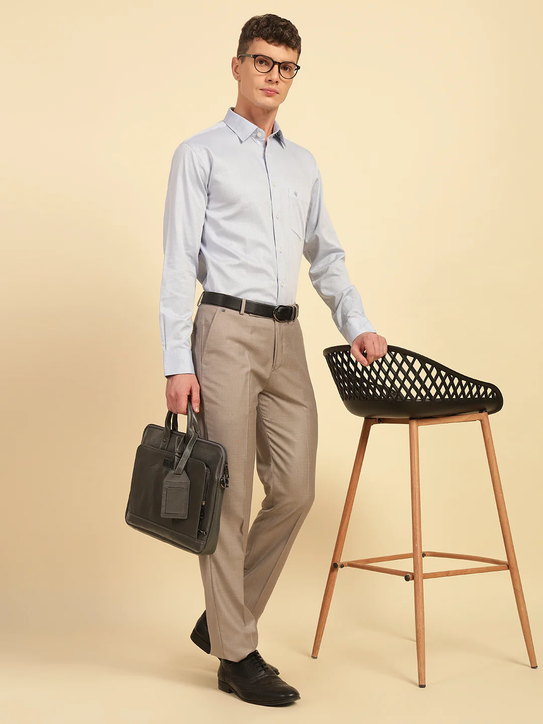 Formal Shirt for Men | Breathable & Soft with Color Fastness Slim Fit Giza Cotton Fabric Self Design Pattern - Image 8
