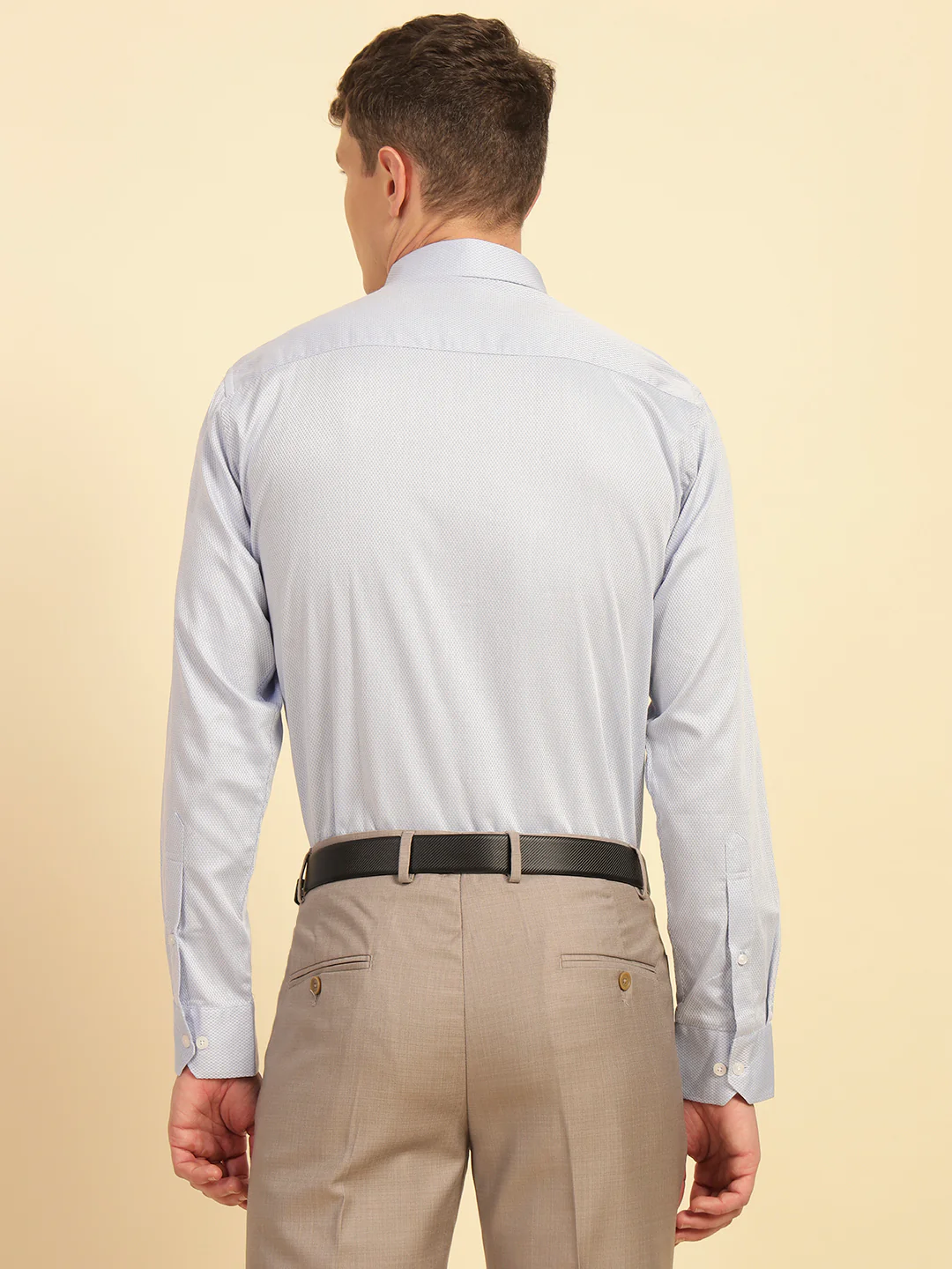 Formal Shirt for Men | Breathable & Soft with Color Fastness Slim Fit Giza Cotton Fabric Self Design Pattern - Image 9
