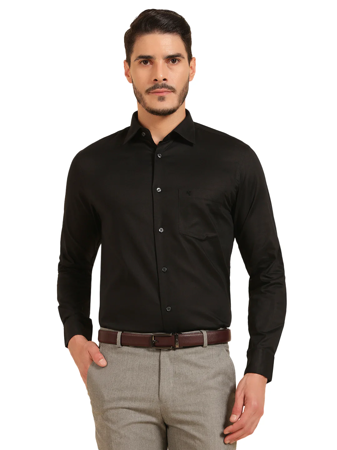 Formal Shirt for Men | Breathable & Soft with Color Fastness Slim Fit Giza Cotton Fabric Solid Pattern - Image 2