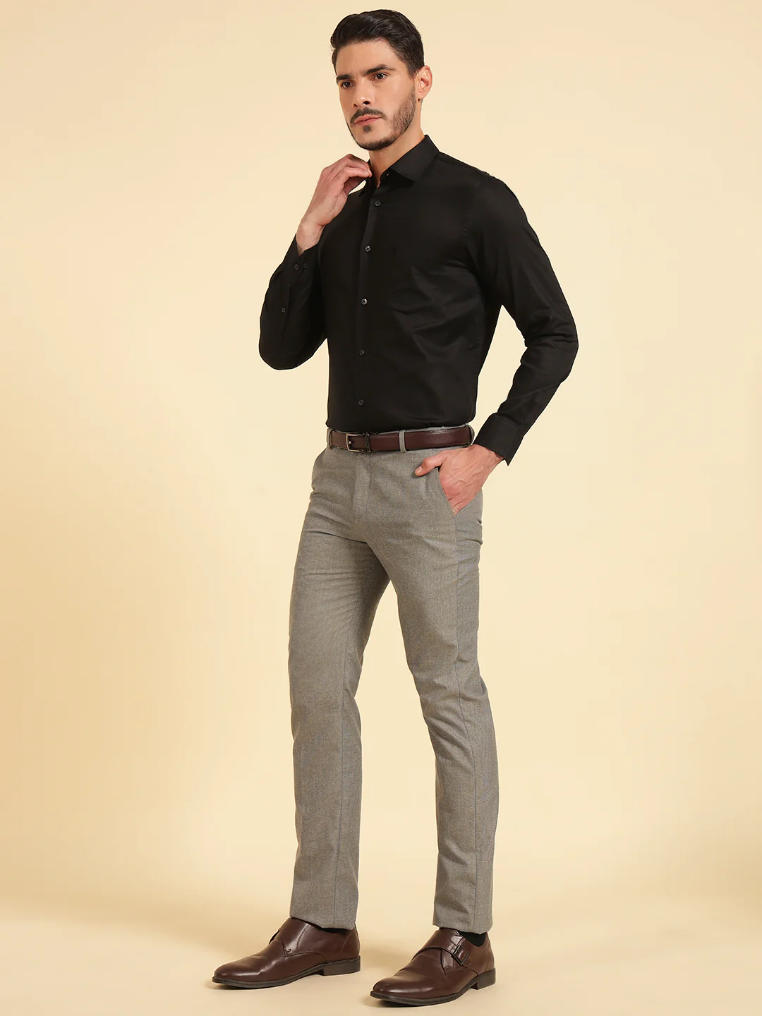 Formal Shirt for Men | Breathable & Soft with Color Fastness Slim Fit Giza Cotton Fabric Solid Pattern - Image 6