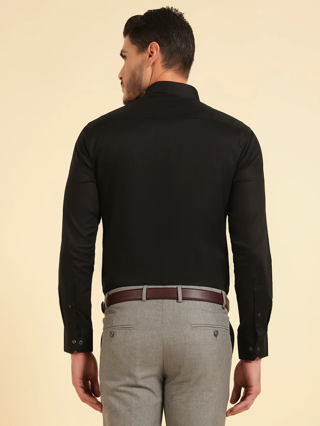 Formal Shirt for Men | Breathable & Soft with Color Fastness Slim Fit Giza Cotton Fabric Solid Pattern - Image 9