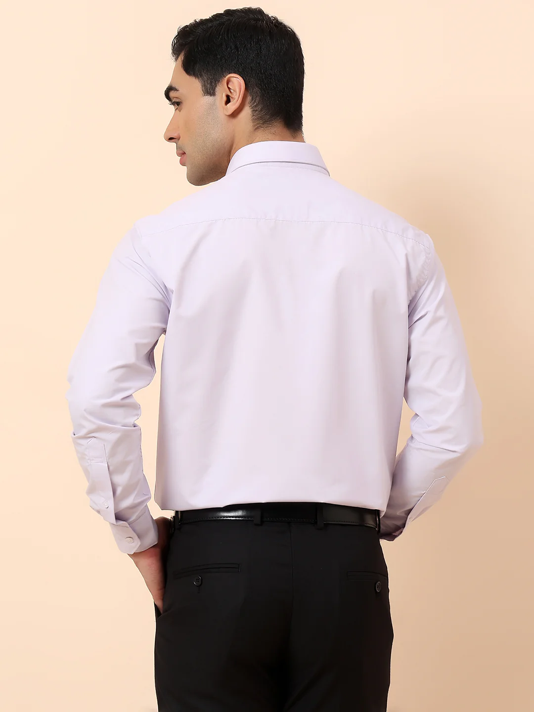 Formal Shirt for Men | Breathable & Soft with Color Fastness Slim Fit Spread Collar Poly Cotton Fabric Solid Pattern - Image 6