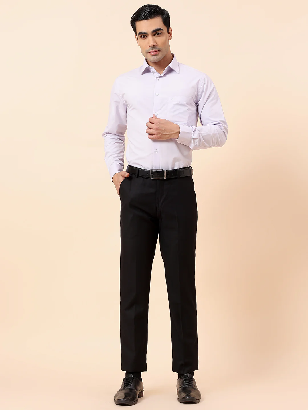 Formal Shirt for Men | Breathable & Soft with Color Fastness Slim Fit Spread Collar Poly Cotton Fabric Solid Pattern - Image 8