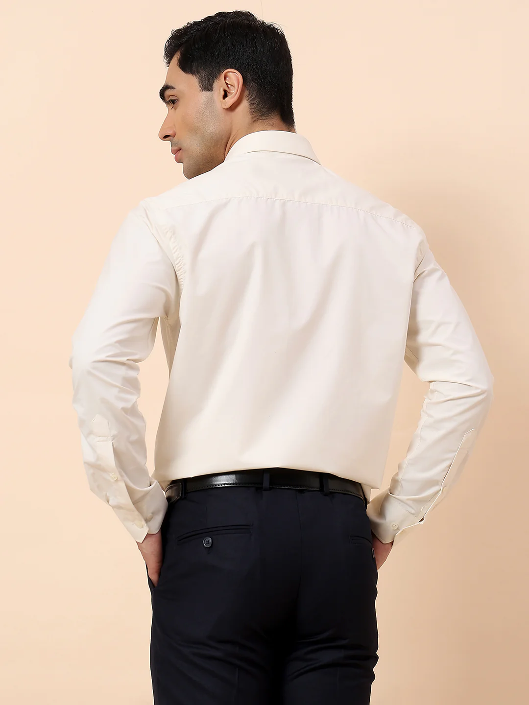 Formal Shirt for Men | Breathable & Soft with Color Fastness Slim Fit Spread Collar Poly Cotton Fabric Solid Pattern - Image 6