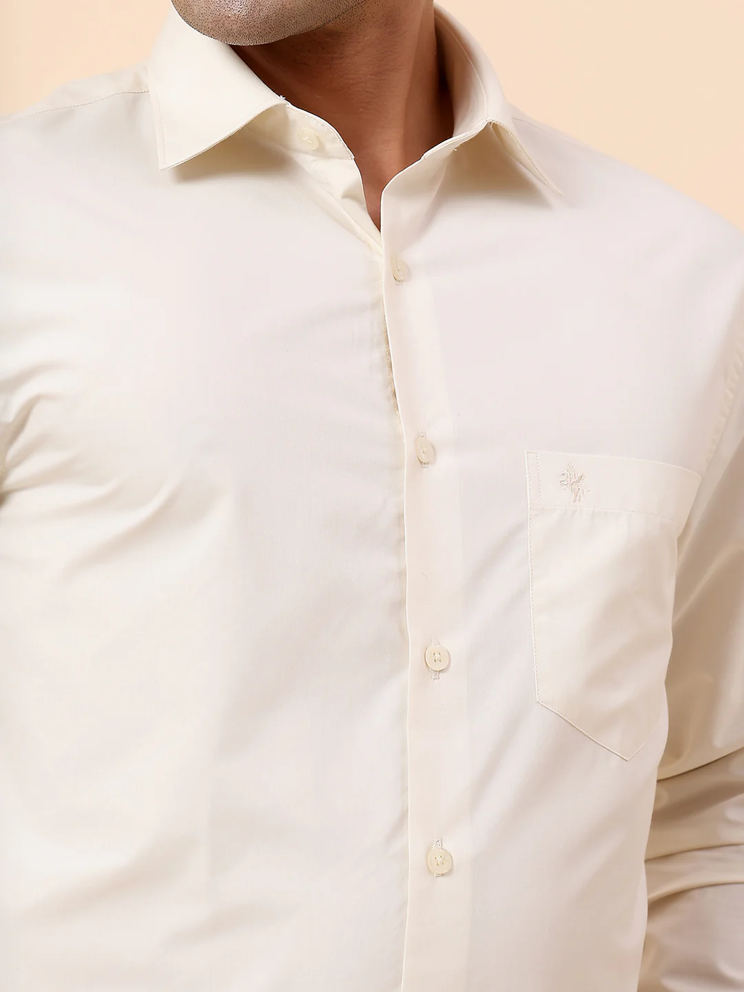 Formal Shirt for Men | Breathable & Soft with Color Fastness Slim Fit Spread Collar Poly Cotton Fabric Solid Pattern - Image 7