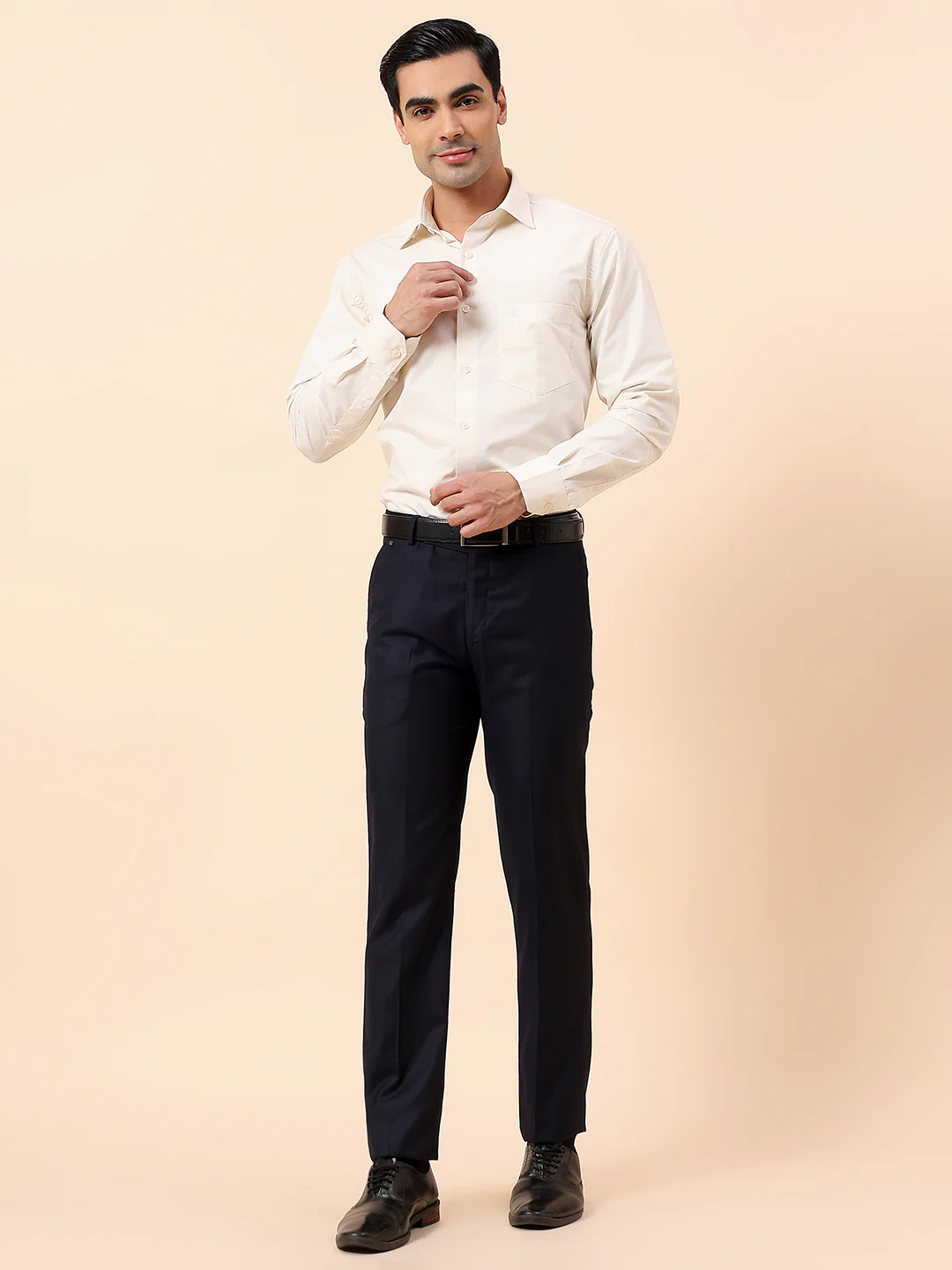 Formal Shirt for Men | Breathable & Soft with Color Fastness Slim Fit Spread Collar Poly Cotton Fabric Solid Pattern - Image 8