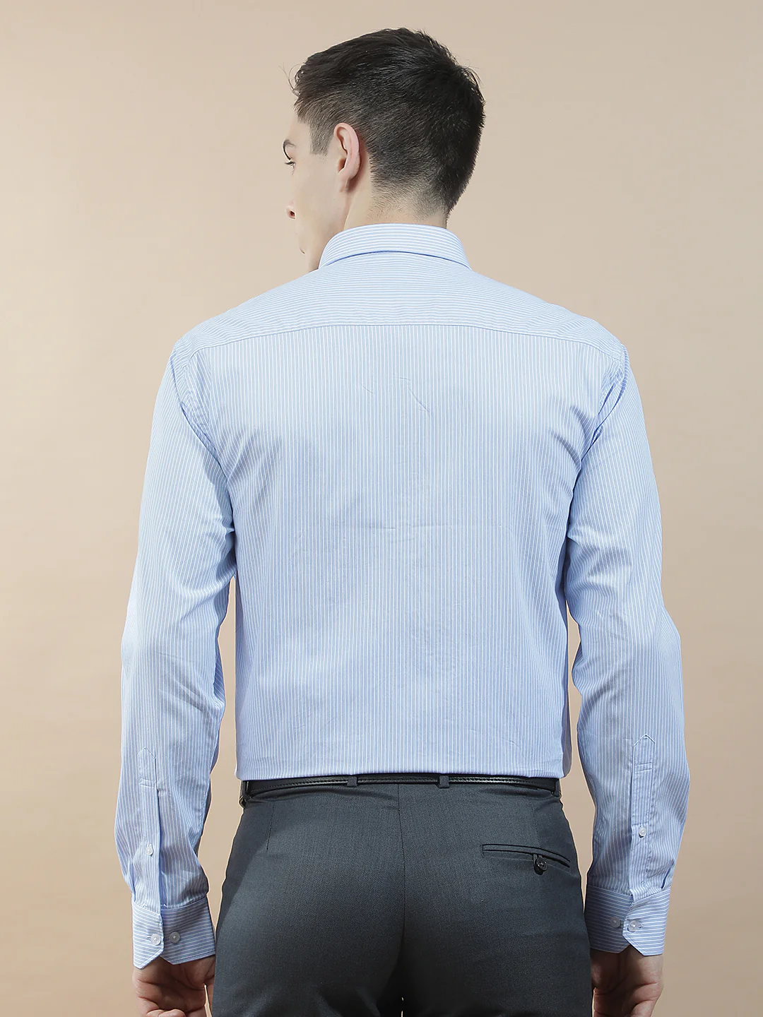 Formal Shirt for Men l Breathable & Soft with Color Fastness Regular Fit  Cotton Fabric Striped Pattern - Image 3