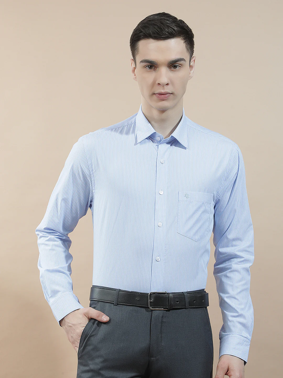 Formal Shirt for Men l Breathable & Soft with Color Fastness Regular Fit  Cotton Fabric Striped Pattern - Image 4