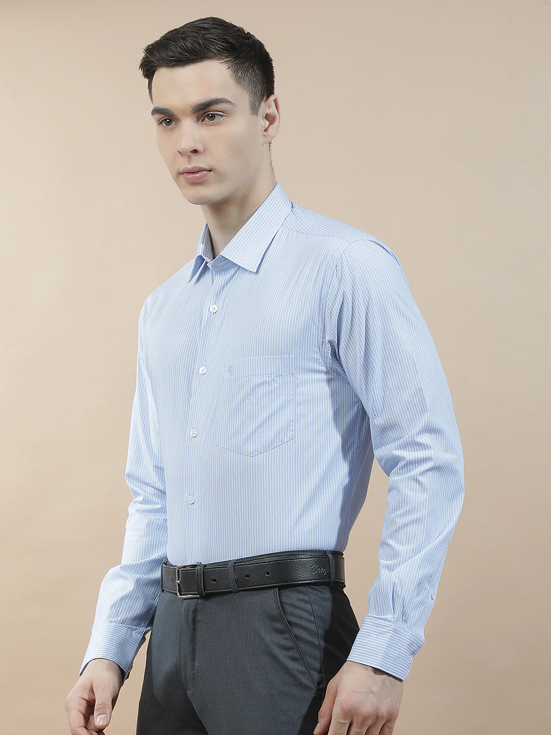 Formal Shirt for Men l Breathable & Soft with Color Fastness Regular Fit  Cotton Fabric Striped Pattern - Image 5