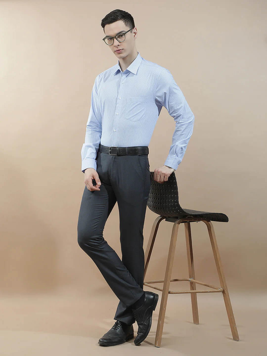 Formal Shirt for Men l Breathable & Soft with Color Fastness Regular Fit  Cotton Fabric Striped Pattern - Image 8