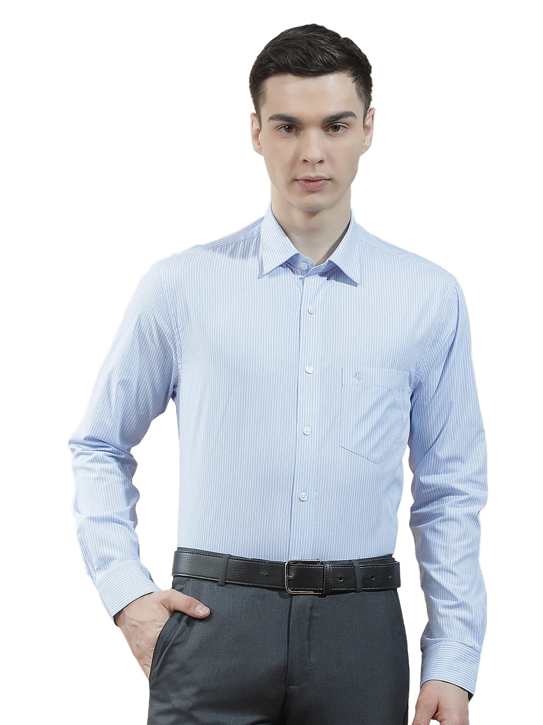 Formal Shirt for Men l Breathable & Soft with Color Fastness Regular Fit  Cotton Fabric Striped Pattern - Image 9