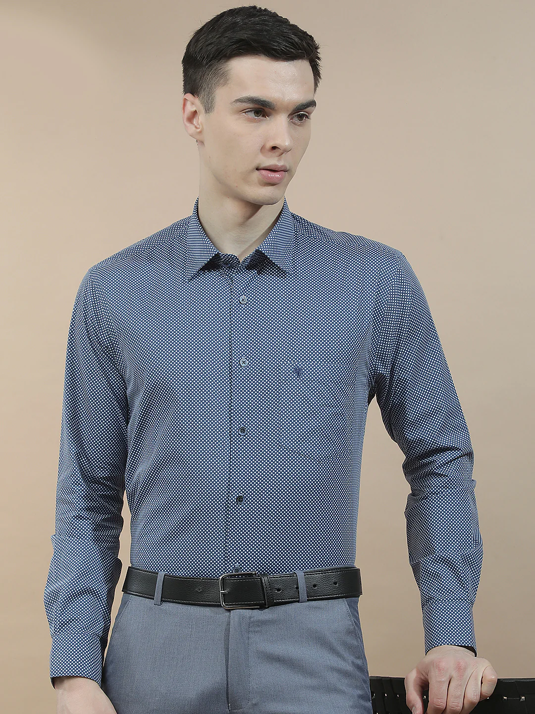 Formal Shirt for Men l Breathable & Soft with Color Fastness Regular Fit  Cotton Fabric Printed Pattern - Image 2
