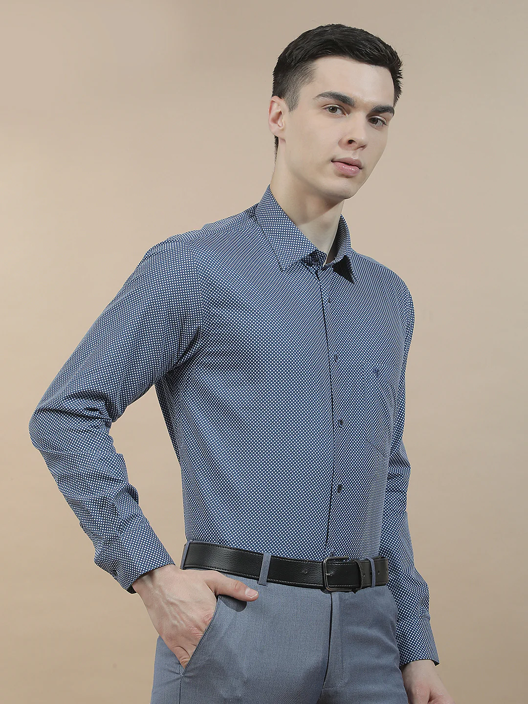 Formal Shirt for Men l Breathable & Soft with Color Fastness Regular Fit  Cotton Fabric Printed Pattern - Image 6