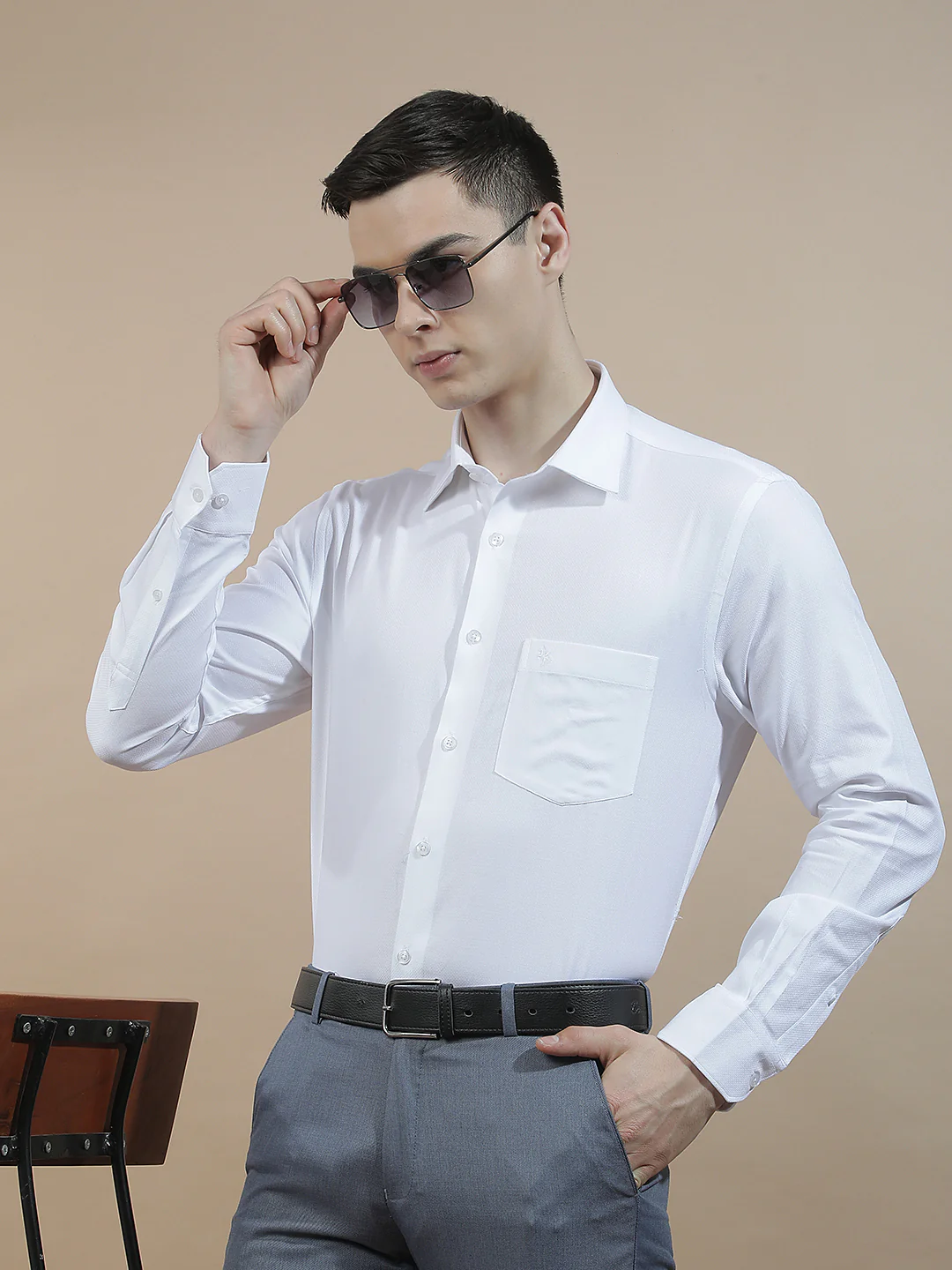 Formal Shirt for Men l Breathable & Soft with Color Fastness Regular Fit  Cotton Fabric Solid Pattern - Image 2