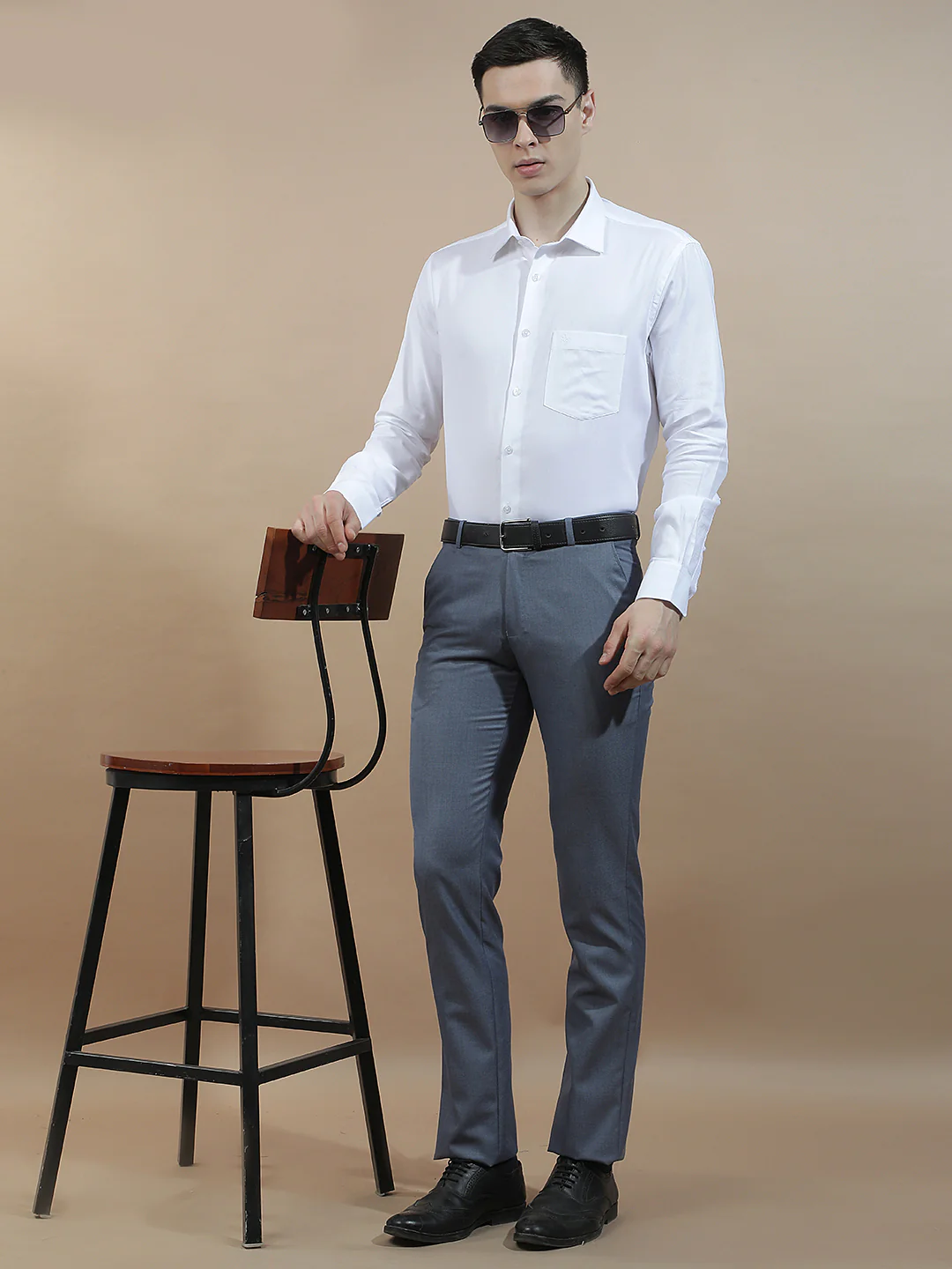 Formal Shirt for Men l Breathable & Soft with Color Fastness Regular Fit  Cotton Fabric Solid Pattern - Image 3