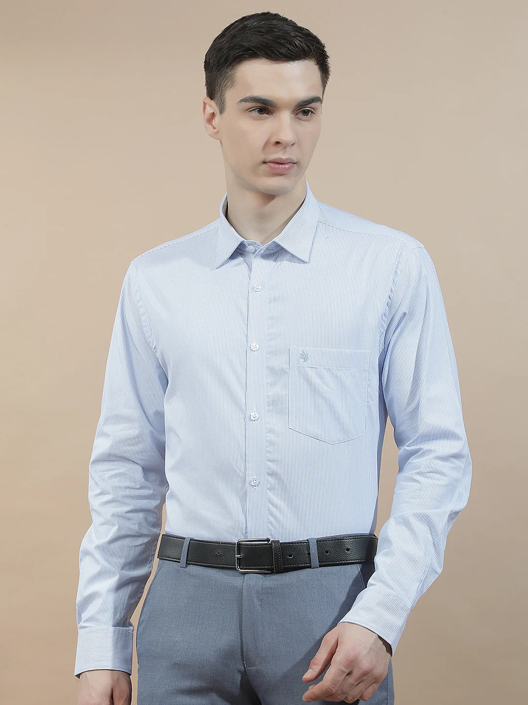 Formal Shirt for Men l Breathable & Soft with Color Fastness Regular Fit  Cotton Fabric Striped Pattern - Image 2