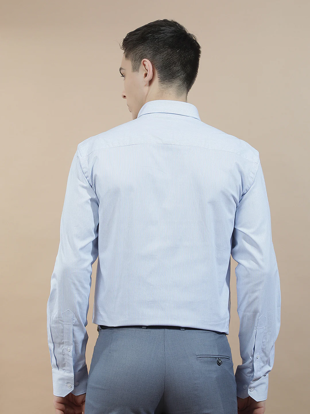 Formal Shirt for Men l Breathable & Soft with Color Fastness Regular Fit  Cotton Fabric Striped Pattern - Image 4