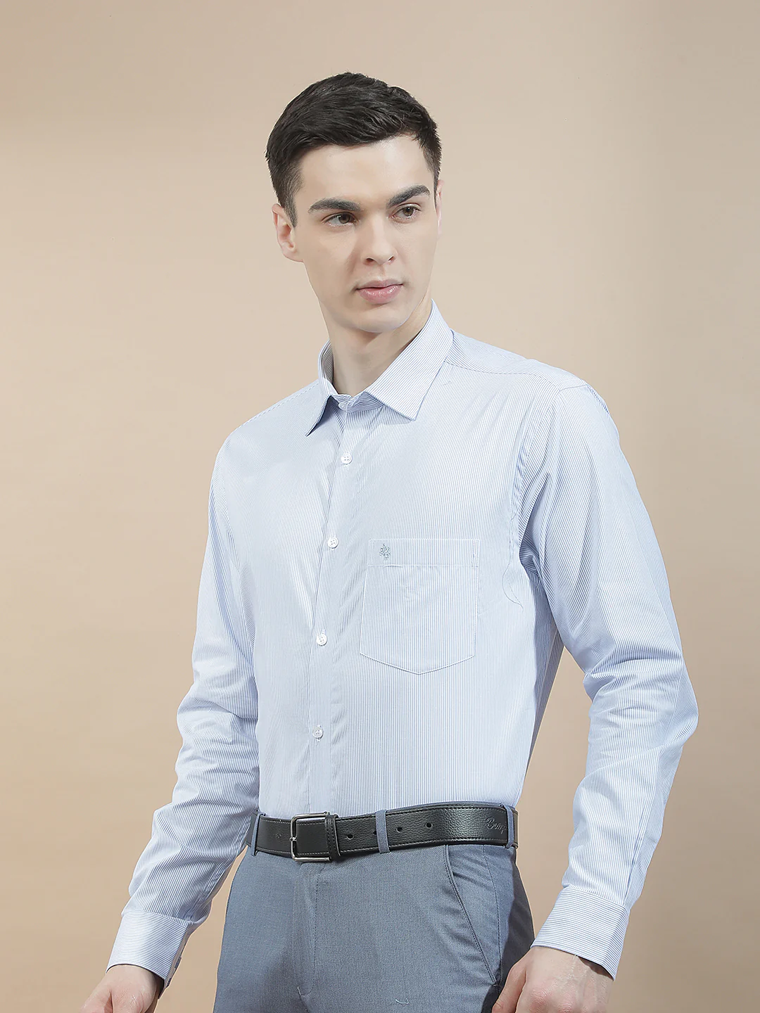 Formal Shirt for Men l Breathable & Soft with Color Fastness Regular Fit  Cotton Fabric Striped Pattern - Image 5