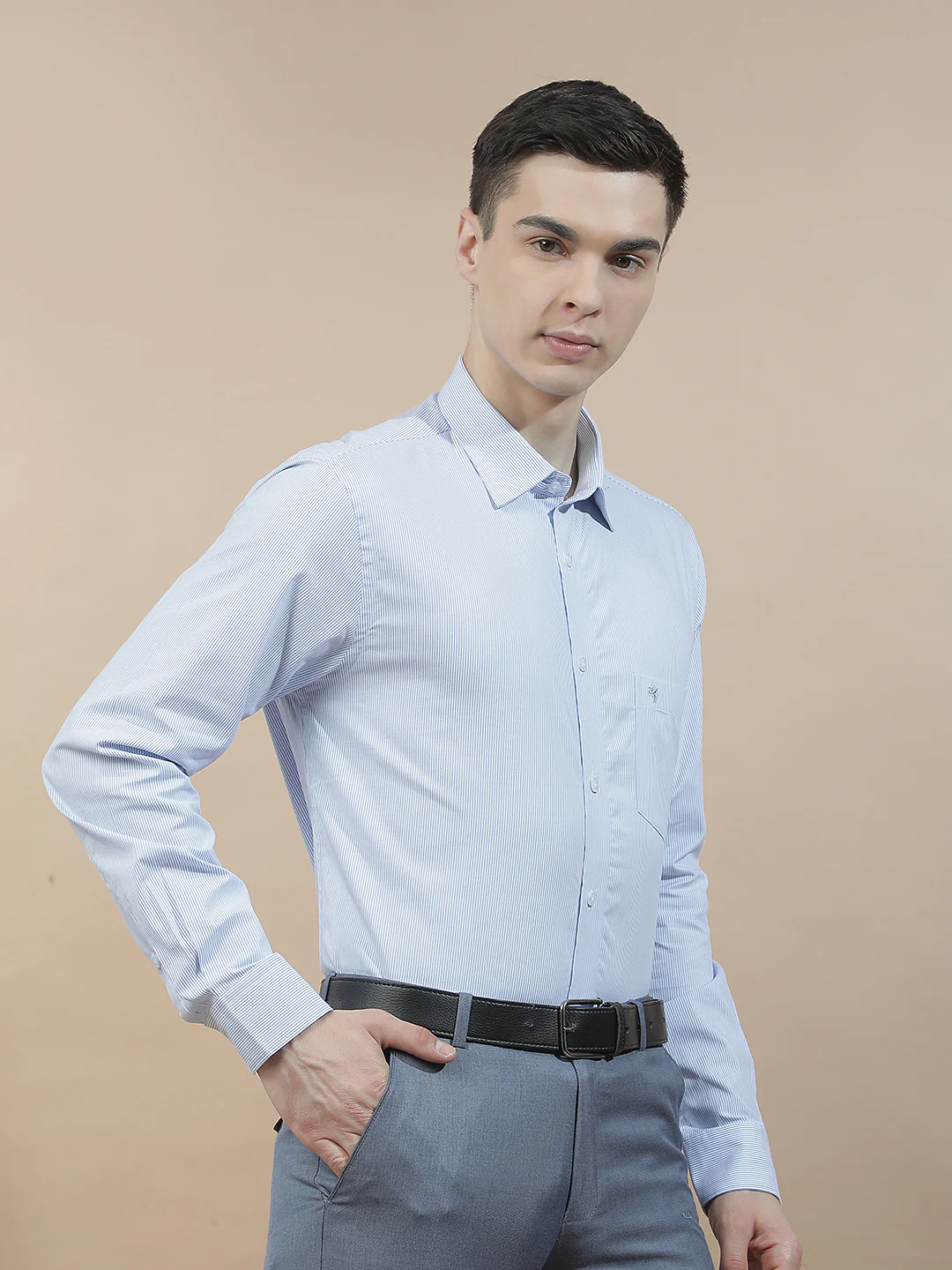 Formal Shirt for Men l Breathable & Soft with Color Fastness Regular Fit  Cotton Fabric Striped Pattern - Image 6