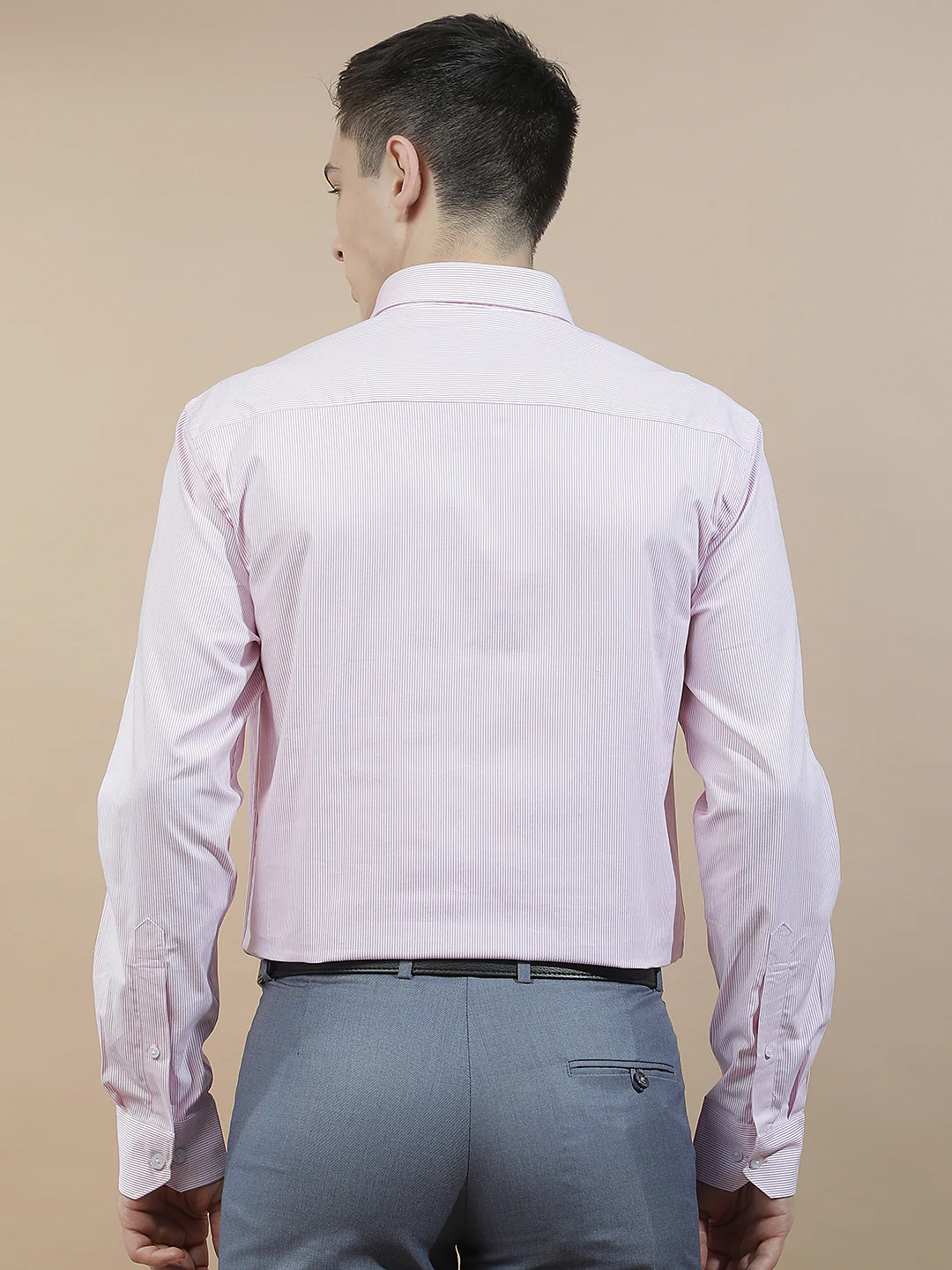 Formal Shirt for Men l Breathable & Soft with Color Fastness Regular Fit  Cotton Fabric Striped Pattern - Image 3