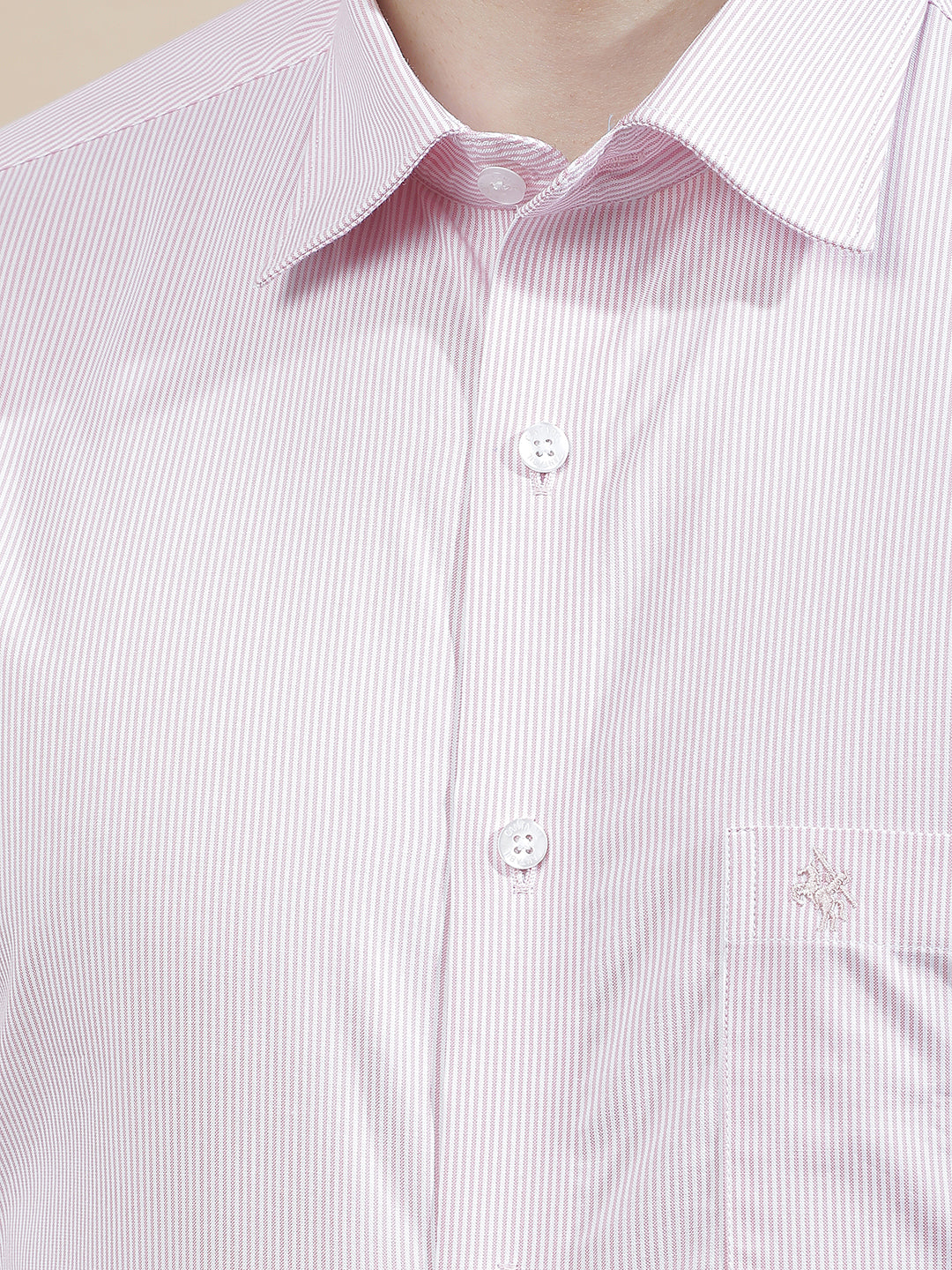 Formal Shirt for Men l Breathable & Soft with Color Fastness Regular Fit  Cotton Fabric Striped Pattern - Image 7