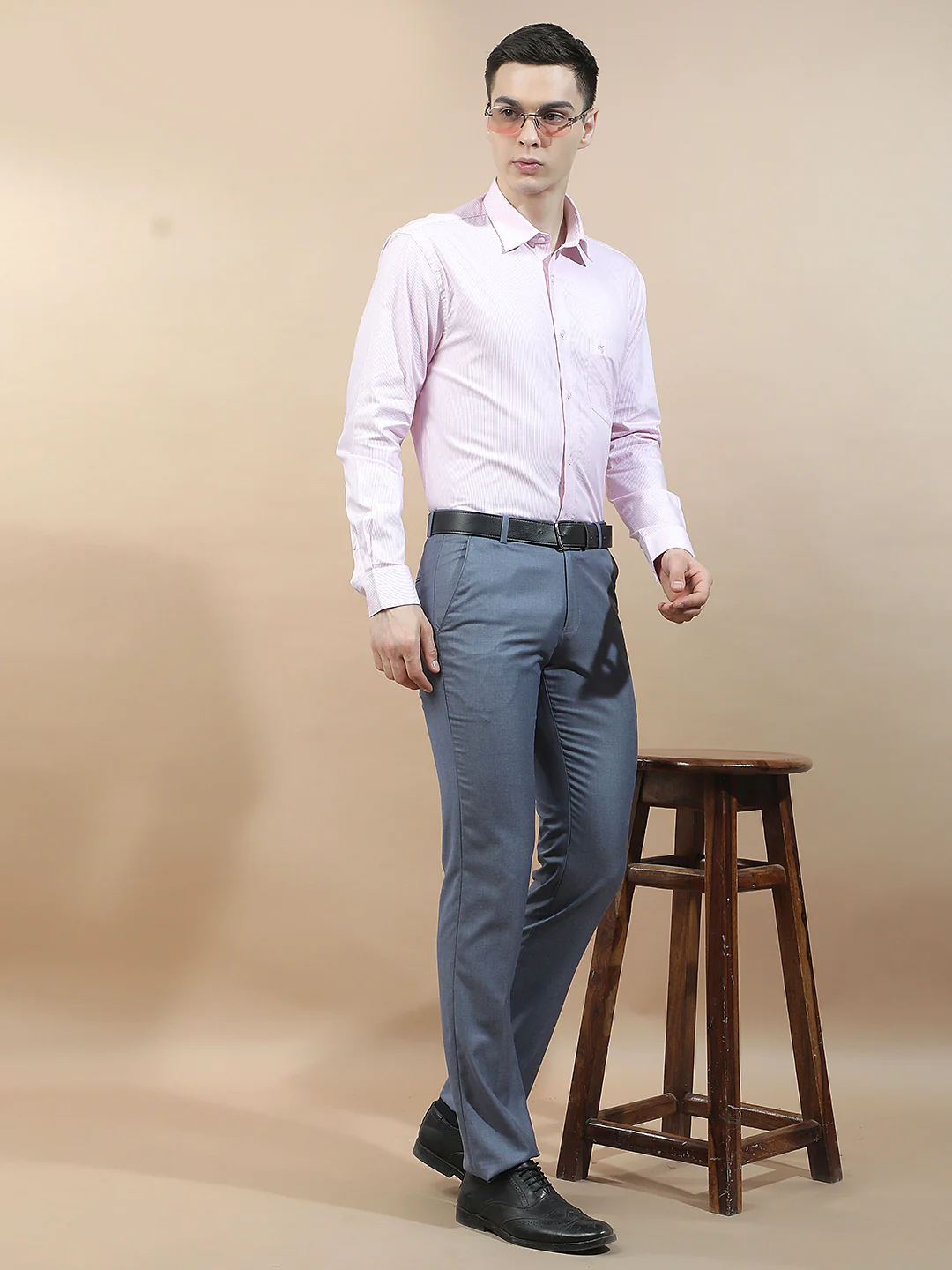 Formal Shirt for Men l Breathable & Soft with Color Fastness Regular Fit  Cotton Fabric Striped Pattern - Image 8