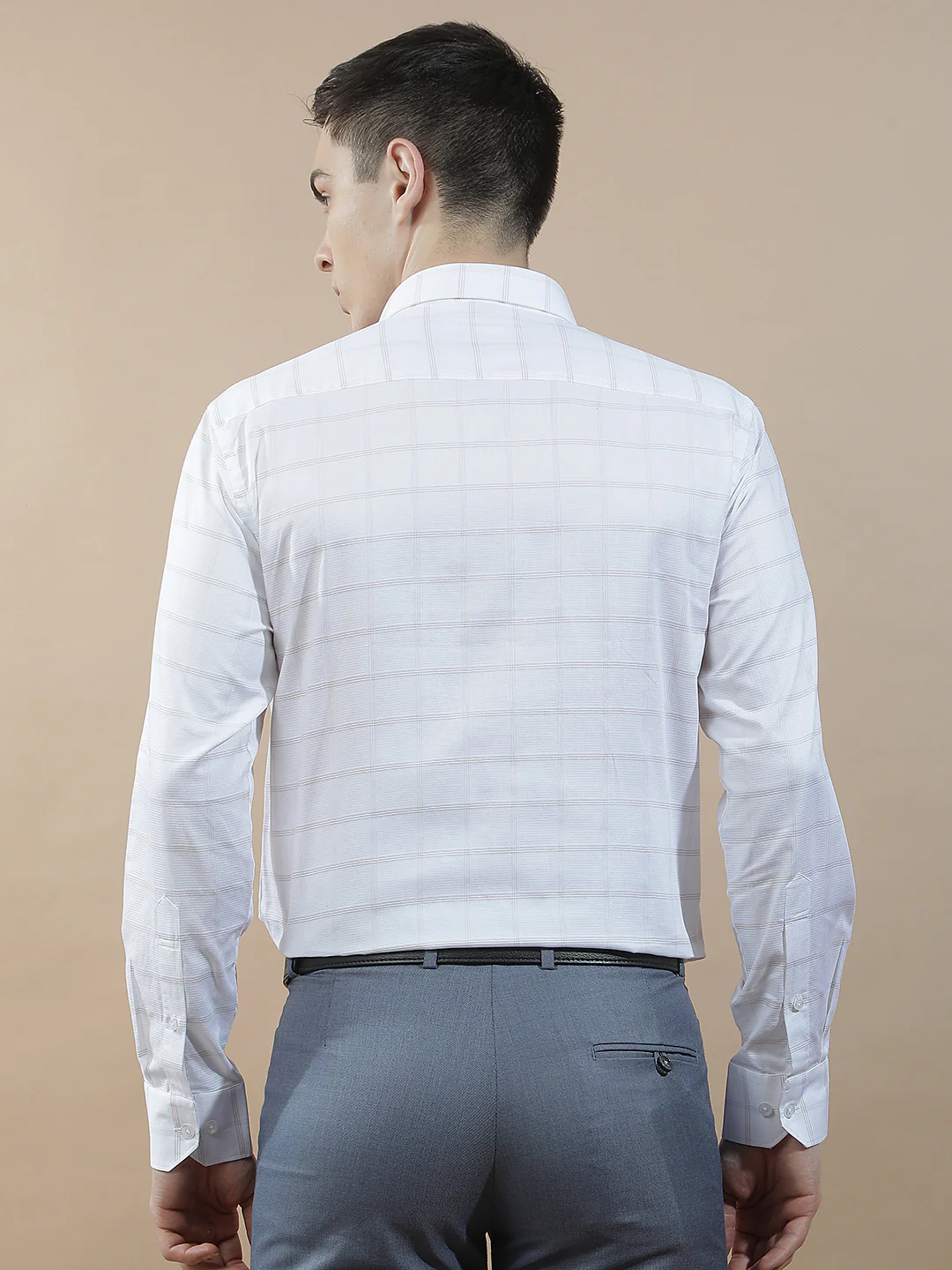Formal Shirt for Men l Breathable & Soft with Color Fastness Slim Fit  Cotton Fabric Checkered Pattern - Image 3