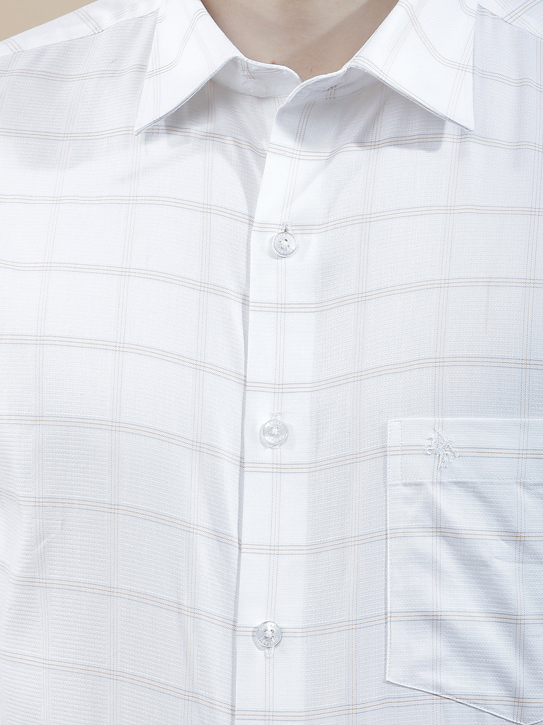 Formal Shirt for Men l Breathable & Soft with Color Fastness Slim Fit  Cotton Fabric Checkered Pattern - Image 7