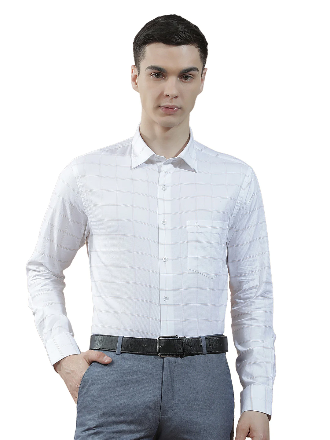 Formal Shirt for Men l Breathable & Soft with Color Fastness Slim Fit  Cotton Fabric Checkered Pattern - Image 9