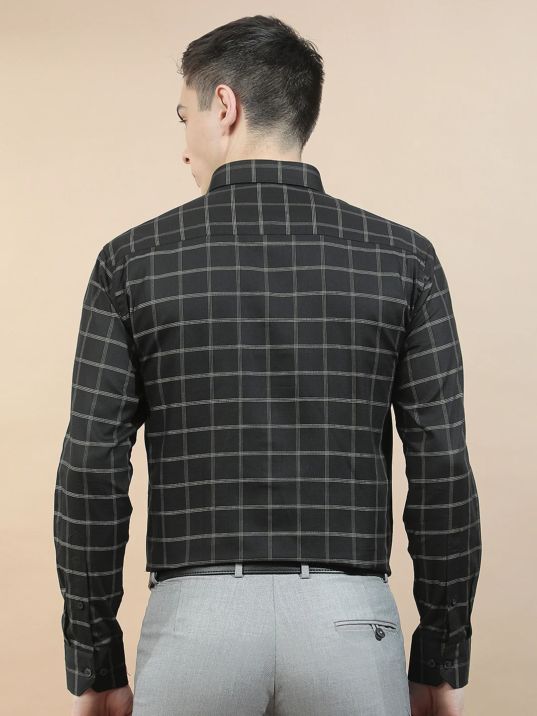 Formal Shirt for Men l Breathable & Soft with Color Fastness Slim Fit  Cotton Fabric Checkered Pattern - Image 3