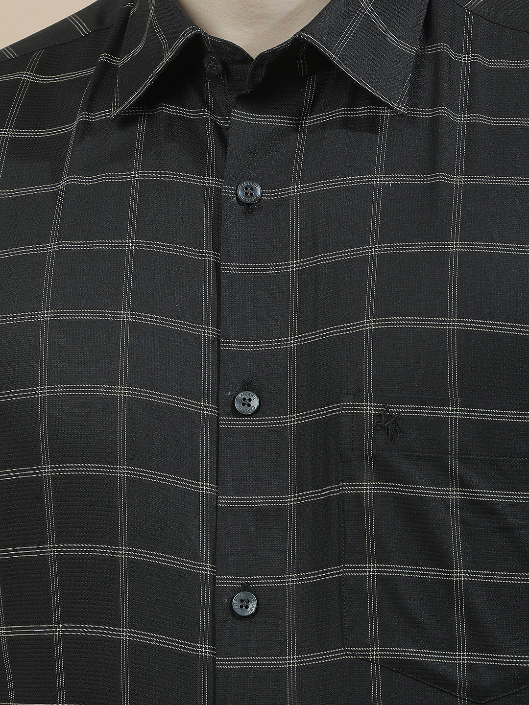 Formal Shirt for Men l Breathable & Soft with Color Fastness Slim Fit  Cotton Fabric Checkered Pattern - Image 7