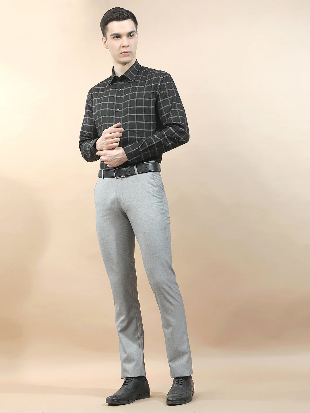 Formal Shirt for Men l Breathable & Soft with Color Fastness Slim Fit  Cotton Fabric Checkered Pattern - Image 8