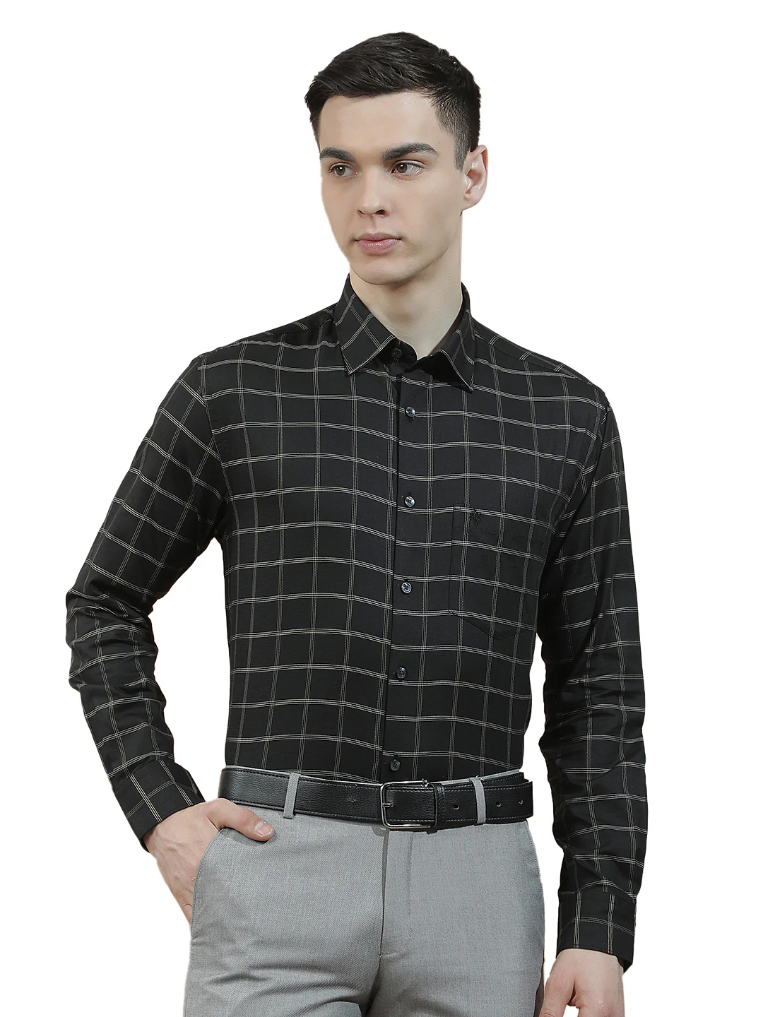 Formal Shirt for Men l Breathable & Soft with Color Fastness Slim Fit  Cotton Fabric Checkered Pattern - Image 9
