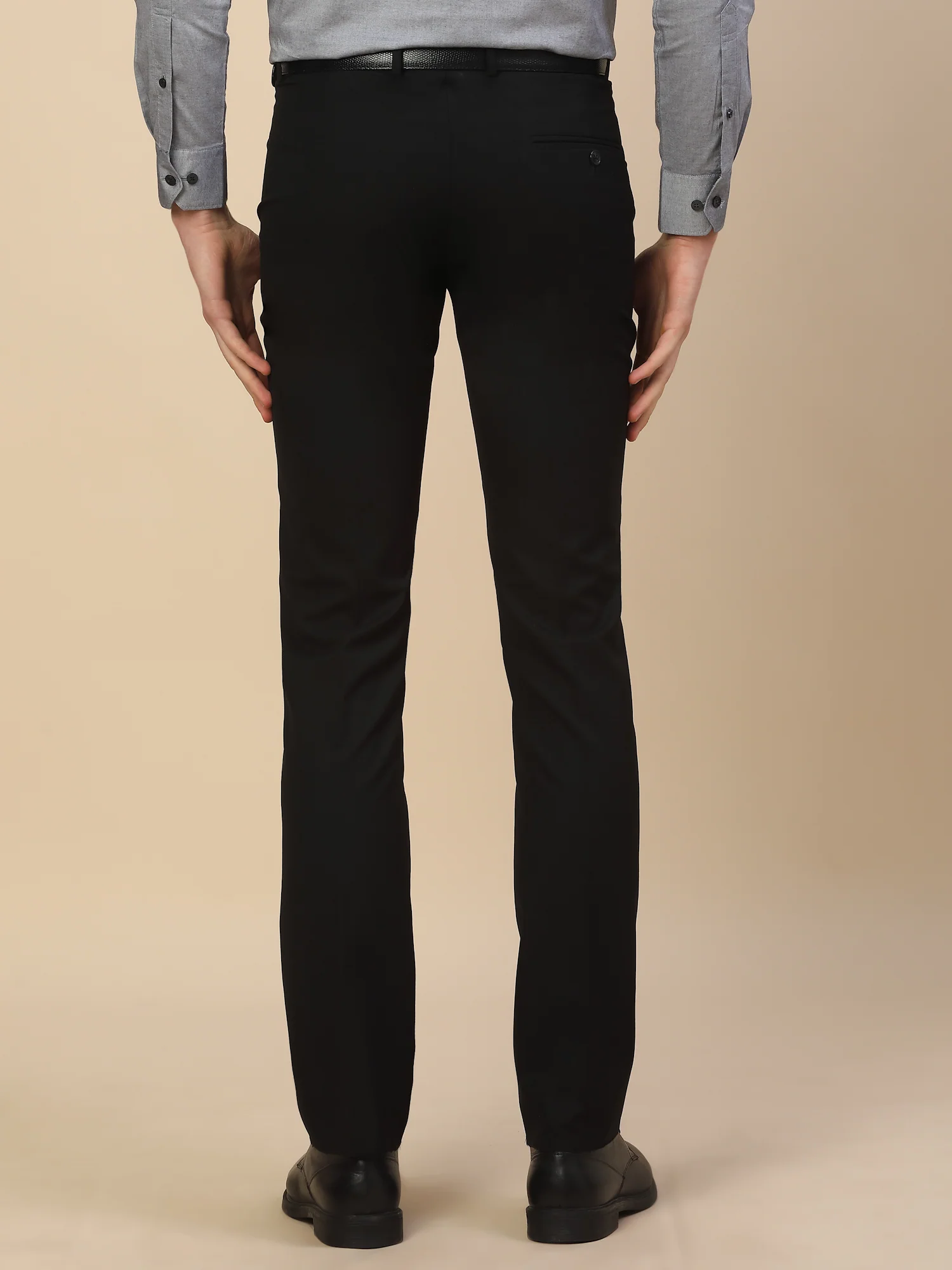 Formal Trouser for Men | Breathable & Soft with Color Fastness Regular Fit Poly Vicose Fabric Solid Pattern Hook & Bar Closure - Image 5
