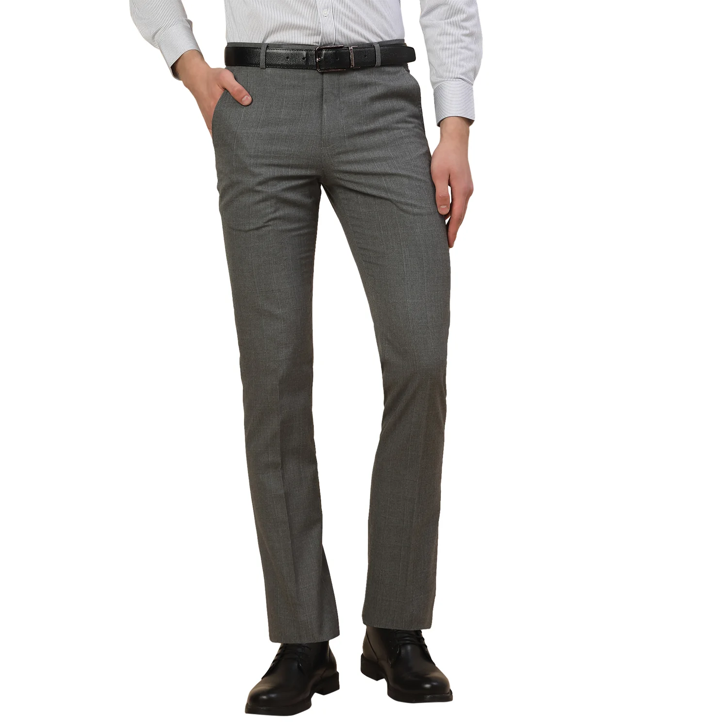 Formal Trouser for Men | Breathable & Soft with Color Fastness Regular Fit Poly Viscose Fabric Check Pattern Hook & Bar Closure - Image 2