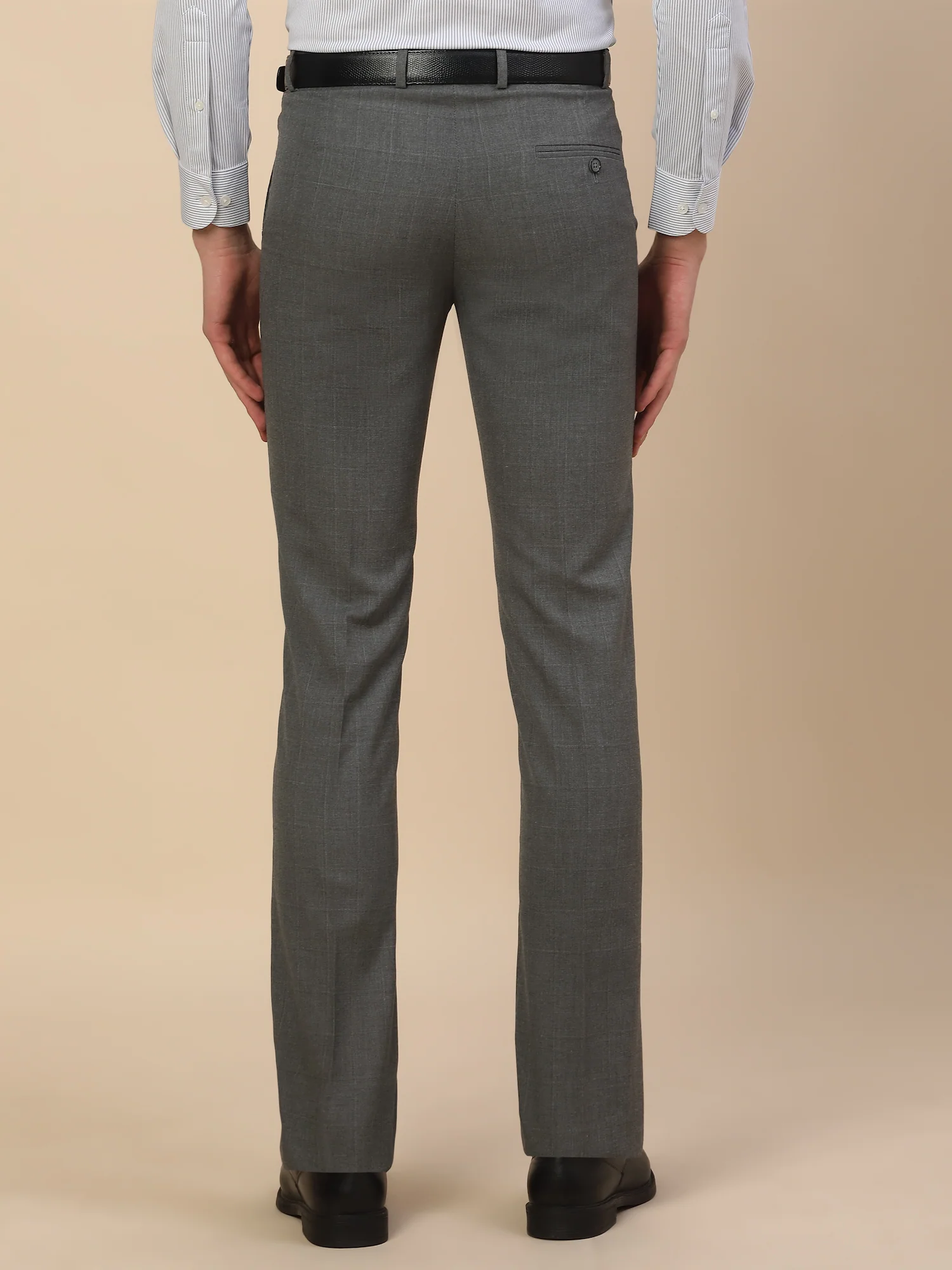 Formal Trouser for Men | Breathable & Soft with Color Fastness Regular Fit Poly Viscose Fabric Check Pattern Hook & Bar Closure - Image 7