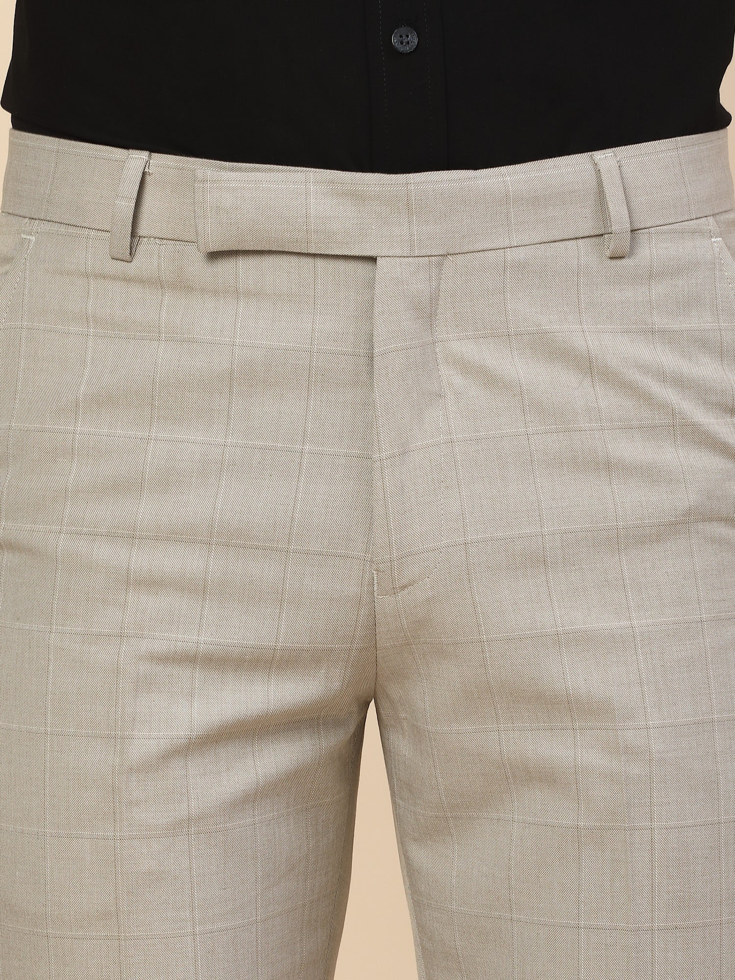 Formal Trouser for Men | Breathable & Soft with Color Fastness Regular Fit Poly Viscose Fabric Check Pattern Hook & Bar Closure - Image 6