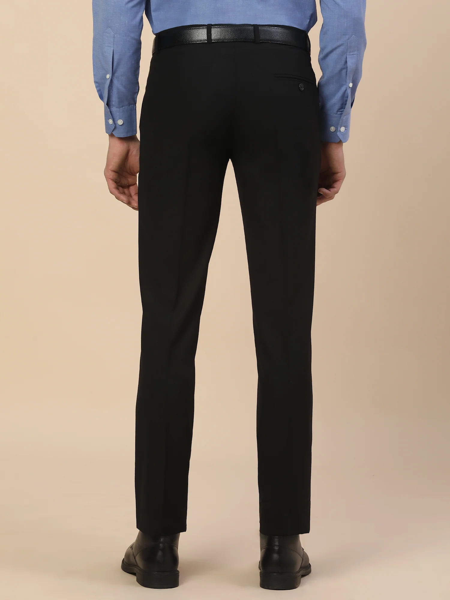 Formal Trouser for Men | Breathable & Soft with Color Fastness Regular Fit Poly Viscose Fabric Solid Pattern Hook & Bar Closure - Image 5