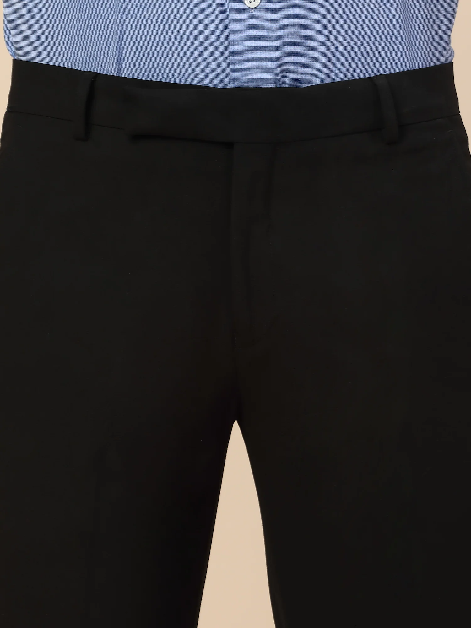Formal Trouser for Men | Breathable & Soft with Color Fastness Regular Fit Poly Viscose Fabric Solid Pattern Hook & Bar Closure - Image 6