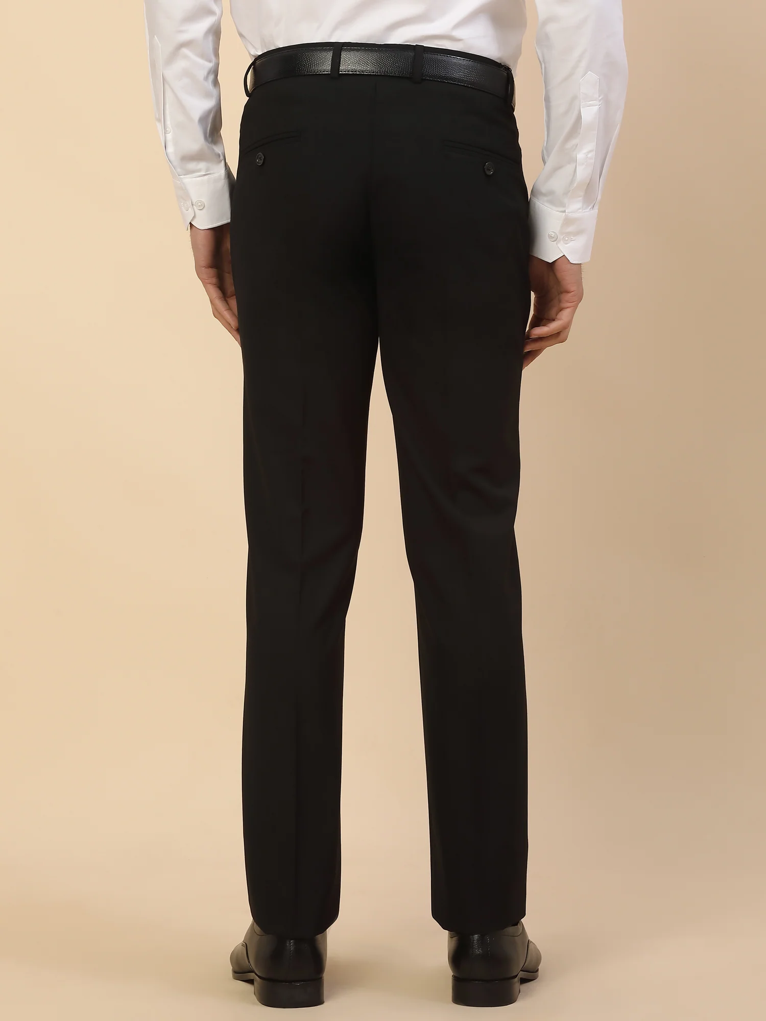 Formal Trouser for Men | Breathable & Soft with Color Fastness Regular Fit Poly Viscose Fabric Solid Pattern Hook & Bar Closure - Image 2