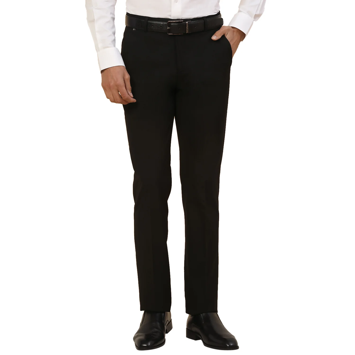 Formal Trouser for Men | Breathable & Soft with Color Fastness Regular Fit Poly Viscose Fabric Solid Pattern Hook & Bar Closure - Image 6