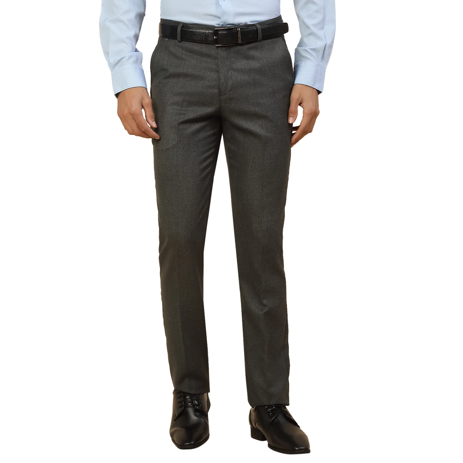 Formal Trouser for Men | Breathable & Soft with Color Fastness Regular Fit Polycotton Fabric Self Design Pattern Hook & Bar Closure - Image 2