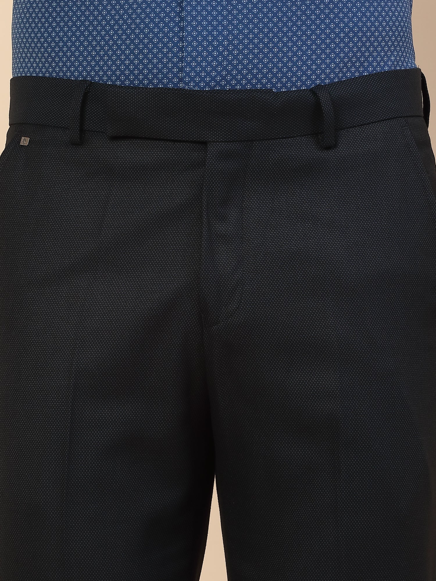 Formal Trouser for Men | Breathable & Soft with Color Fastness Regular Fit Polycotton Fabric Self Design Pattern Hook & Bar Closure - Image 7