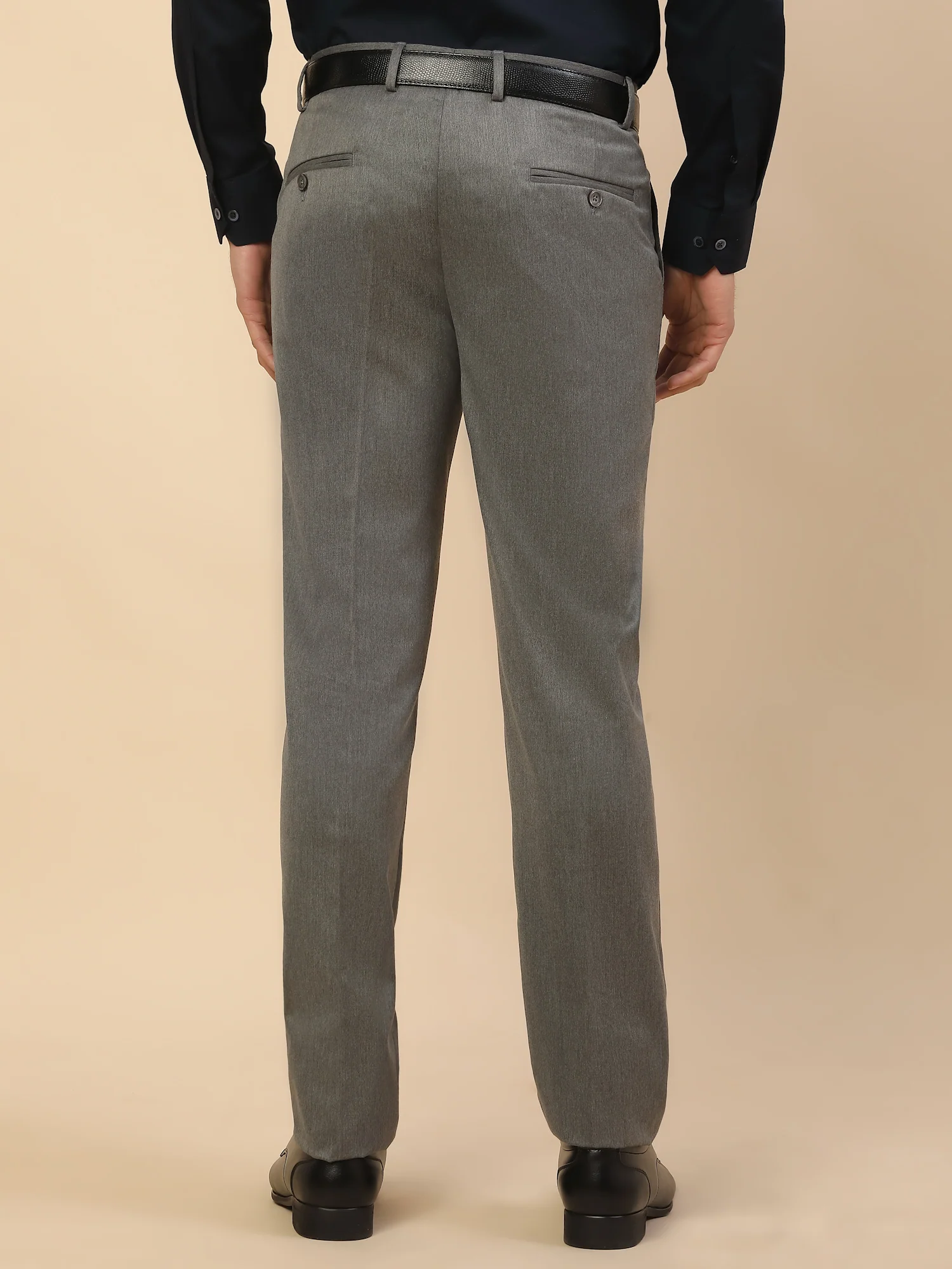 Formal Trouser for Men | Breathable & Soft with Color Fastness Regular Fit Polycotton Fabric Solid Pattern Hook & Bar Closure - Image 6